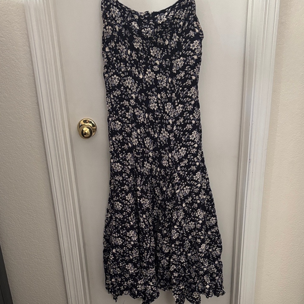 Floral Navy and White Dress